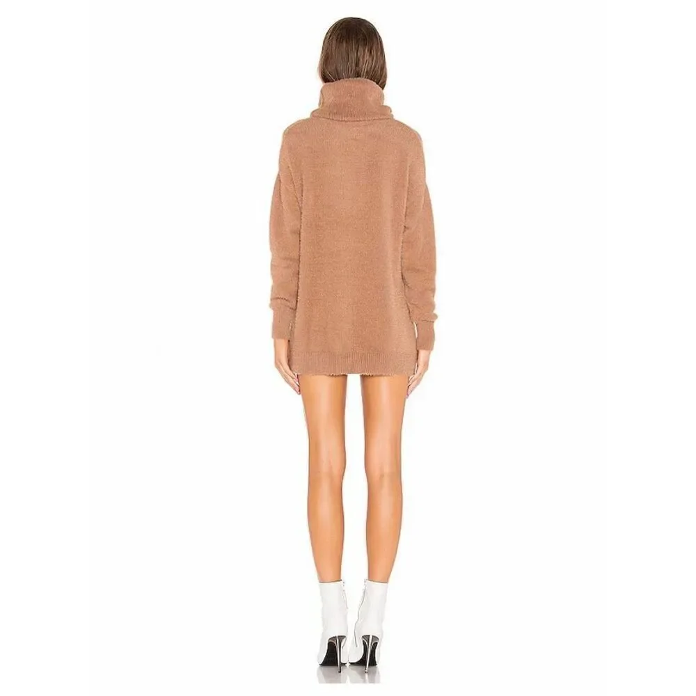 Tularosa Webster Fuzzy Foldover Neck Pullover Sweater in Camel Size M - Picture 2 of 12